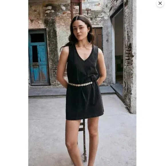 Z Supply Sloane Sleeveless Mini Shift Dress Minimalist Casual | Black | SZ M - Picture 1 of 8